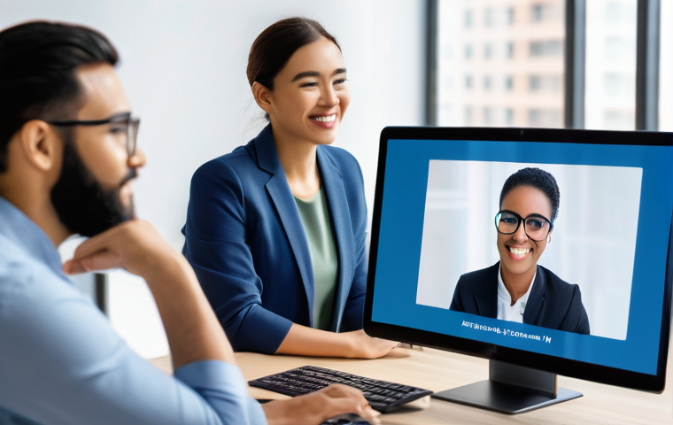 멀티미디어 분야 창업 아이디어 - **"A young woman, elegantly dressed in a chic, modest casual outfit (e.g., a long-sleeved blouse and...
