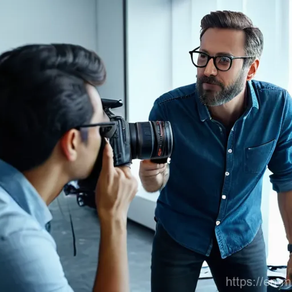 멀티미디어 콘텐츠 제작 직무별 역할 - **Creative Synergy in a Modern Studio:** A diverse team of content creators, including a director, a...