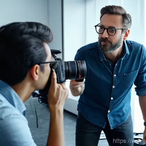 Home 16 멀티미디어 콘텐츠 제작 직무별 역할 - **Creative Synergy in a Modern Studio:** A diverse team of content creators, including a director, a...